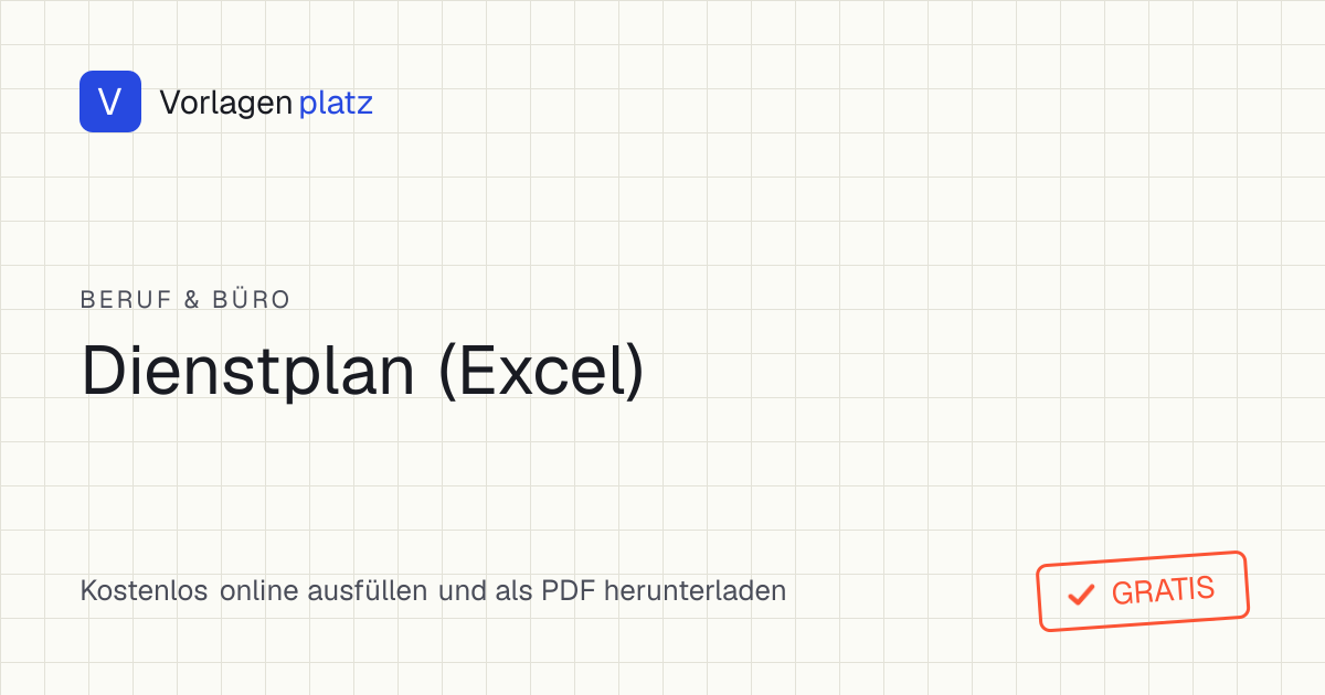 Kostenlose Dienstplan-Vorlage in Excel: Wochen-Schichtplan mit Mitarbeitern in Zeilen und den Wochentagen Mo bis So in Spalten