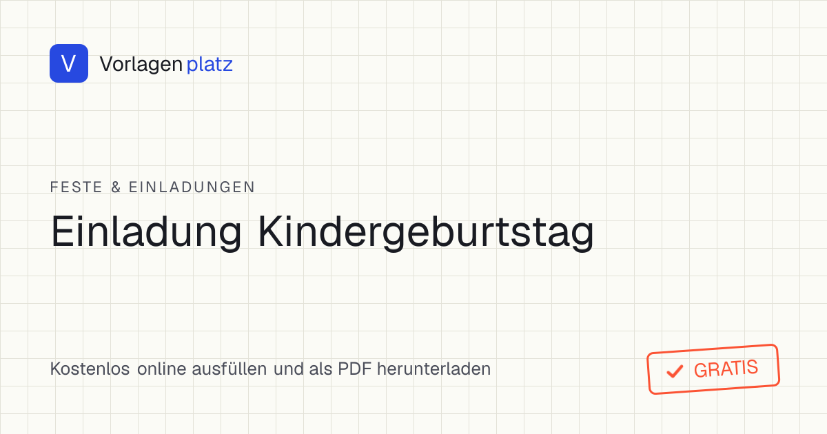Einladung Kindergeburtstag Vorlage zum kostenlosen Gestalten und Ausdrucken – Karte mit Name, Datum, Ort und Rückmeldung