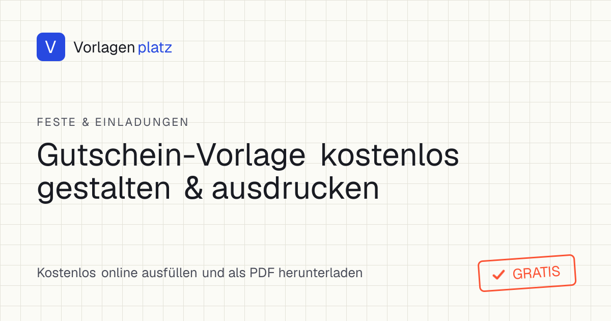 Gutschein-Vorlage zum kostenlosen Gestalten und Ausdrucken – persönliche Gutscheinkarte mit Anlass, Wert und Botschaft
