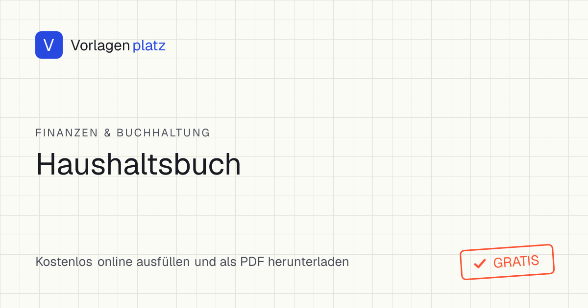 Kostenlose Haushaltsbuch-Vorlage in Excel mit Spalten für Datum, Kategorie, Beschreibung, Einnahme, Ausgabe und laufendem Kontostand