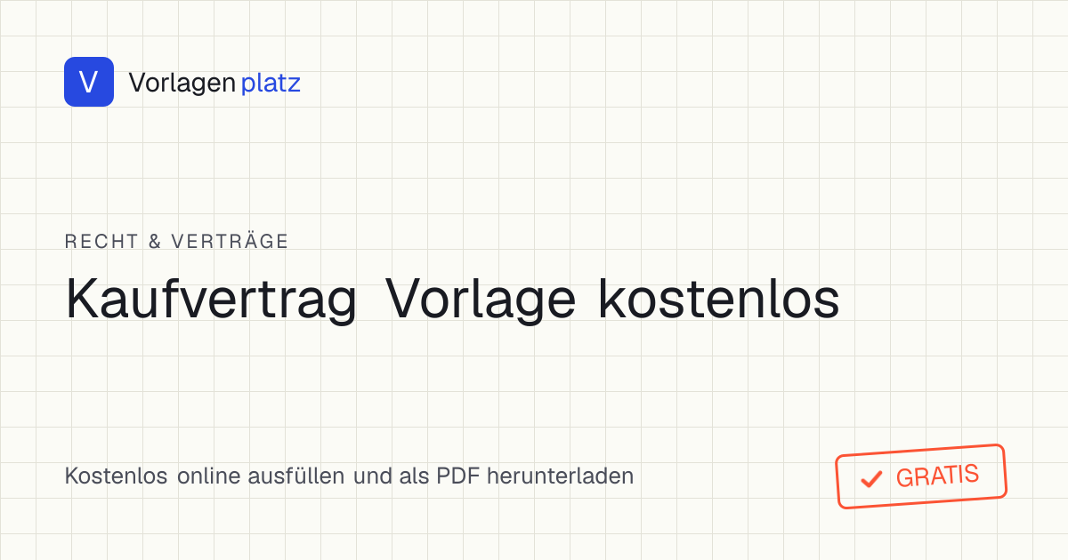 Privater Kaufvertrag und Auto-Kaufvertrag Vorlage zum kostenlosen Ausfüllen und Ausdrucken als PDF – Mustervertrag für den Autoverkauf mit Gewährleistungsausschluss nach § 433 BGB