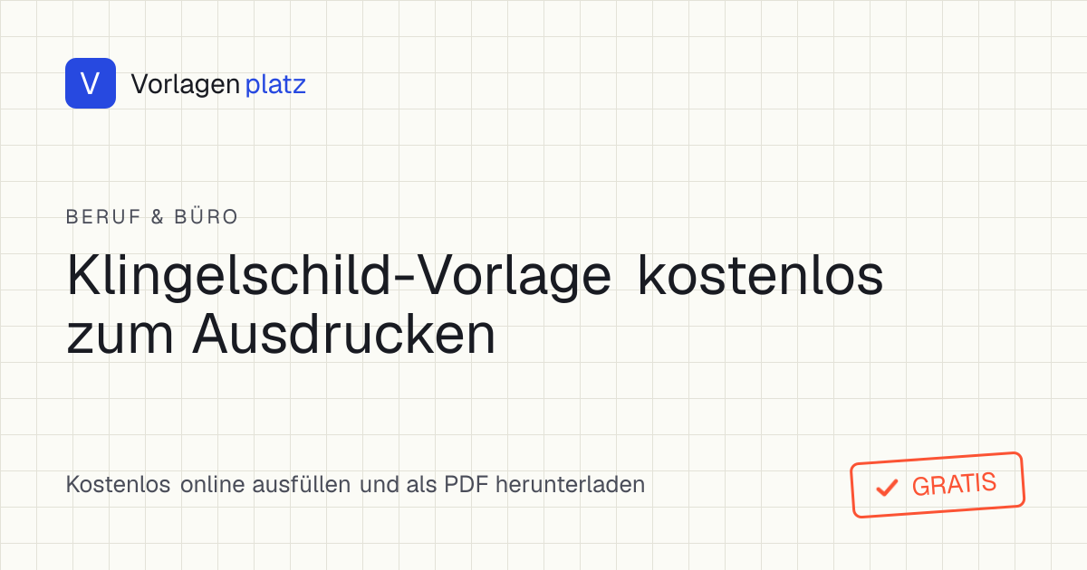 Klingelschild-Vorlage zum kostenlosen Ausdrucken – Namen für Klingel- und Briefkastenschild beschriften, ausschneiden und ins Sichtfenster einstecken
