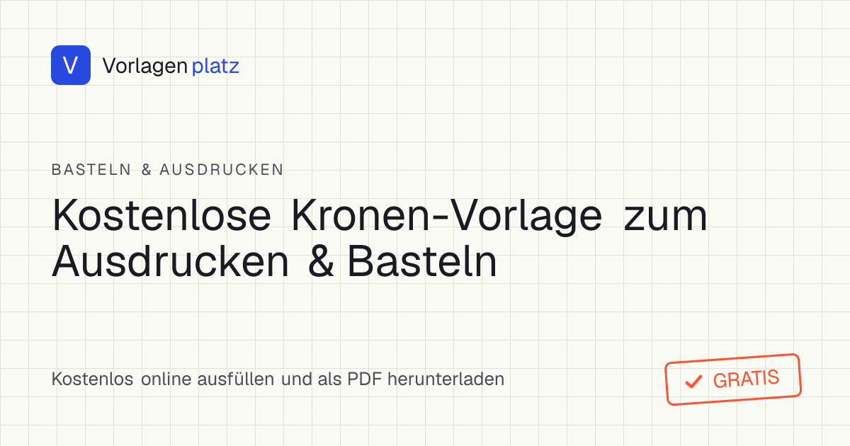 Kronen Vorlage zum Ausdrucken und Ausschneiden – Zackenkrone als Bastelschablone für Kindergeburtstag mit Zentimeter-Größenangabe