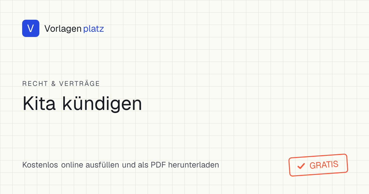 Ausgefülltes Musterschreiben zur Kündigung eines Kita-Betreuungsvertrags – kostenlose Vorlage
