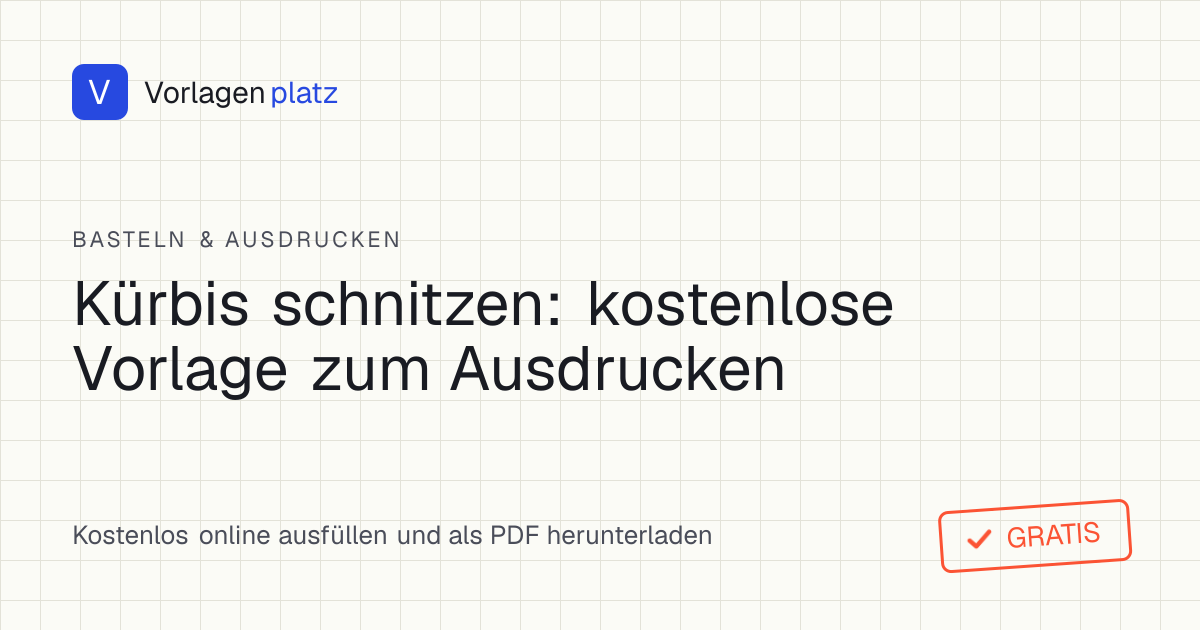 Kürbis schnitzen Vorlage zum Ausdrucken – Halloween-Kürbisgesicht mit Dreiecksaugen und Zackenmund als Schnittschablone