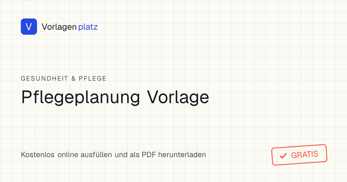 Pflegeplanung Vorlage in Excel und PDF – mit Spalten für AEDL/SIS-Themenfeld, Pflegeproblem/Ressource, Ziel, Maßnahme und Evaluation