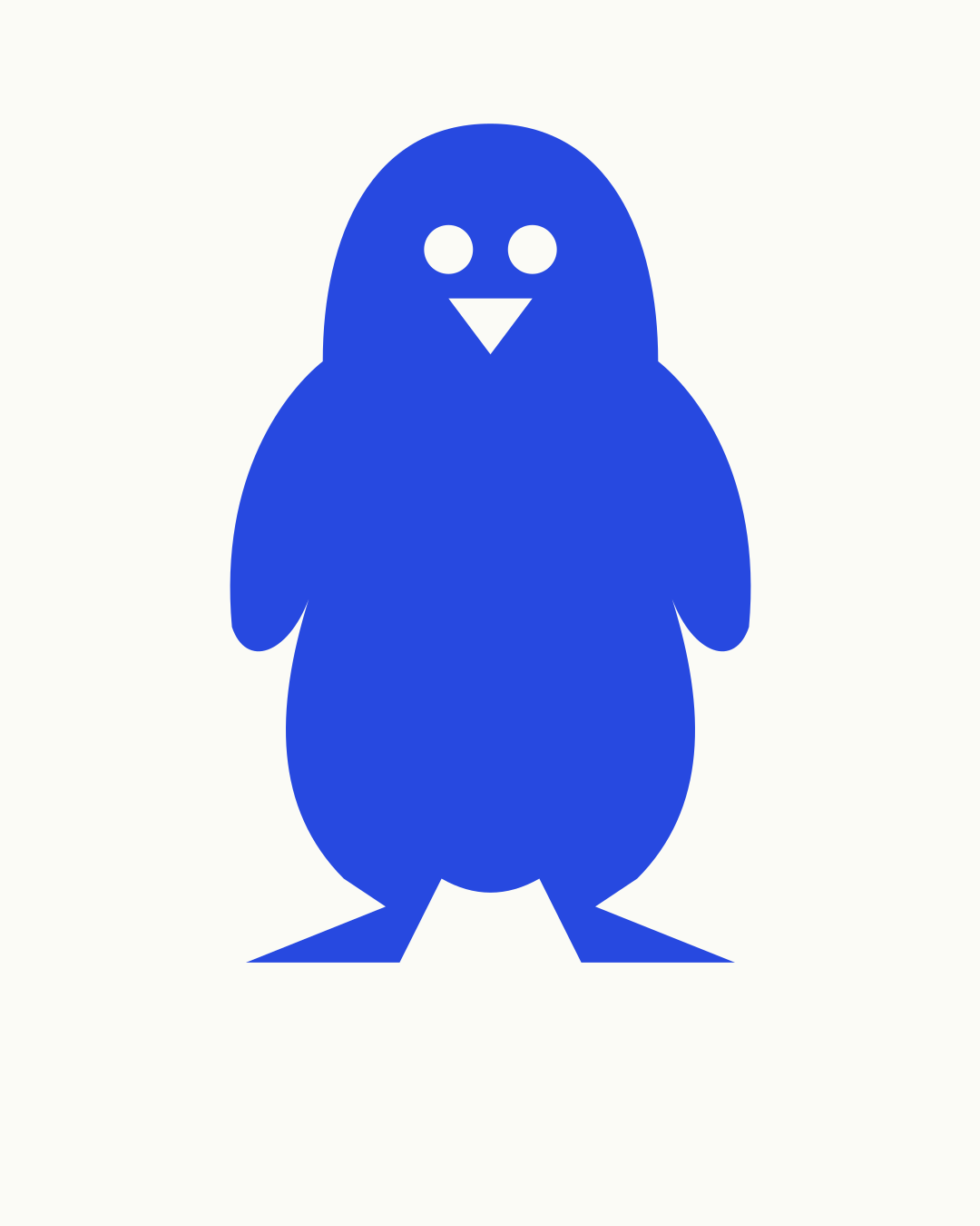 Pinguin Vorlage zum Ausdrucken und Ausschneiden – stehende Pinguin-Schablone mit Flügeln und Zentimeter-Größenangabe