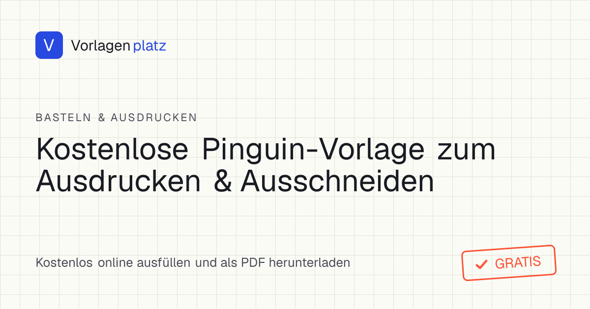 Pinguin Vorlage zum Ausdrucken und Ausschneiden – stehende Pinguin-Schablone mit Flügeln und Zentimeter-Größenangabe