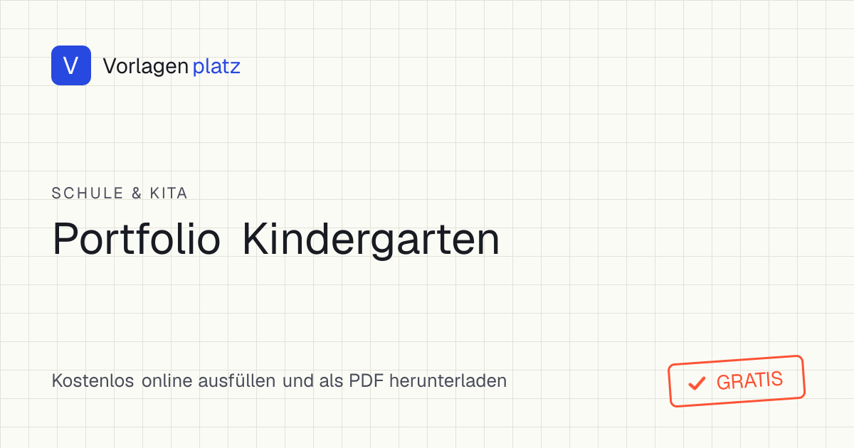Kostenlose Portfolio-Vorlage für den Kindergarten als PDF und Word – „Das bin ich“-Seite mit Foto-Platzhalter, Lerngeschichte und „Das kann ich schon“