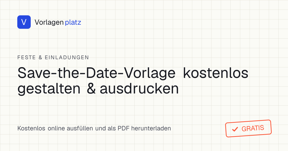 Save-the-Date-Vorlage zum kostenlosen Gestalten und Ausdrucken – Karte mit Namen, Datum und Ort für die Hochzeit