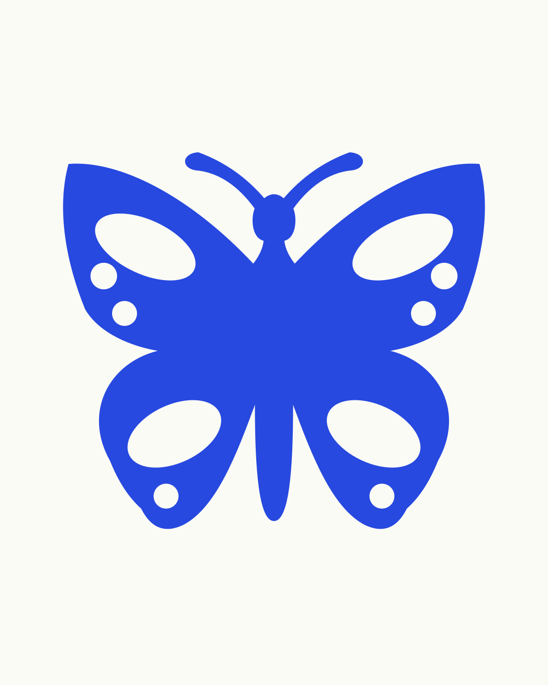 Schmetterling Vorlage zum Ausdrucken und Ausschneiden – symmetrische Schmetterlings-Schablone mit Fühlern und ausgestanzten Flügelmustern auf A4