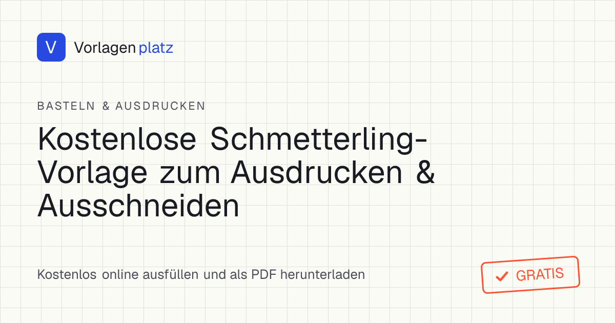 Schmetterling Vorlage zum Ausdrucken und Ausschneiden – symmetrische Schmetterlings-Schablone mit Zentimeter-Größenangabe