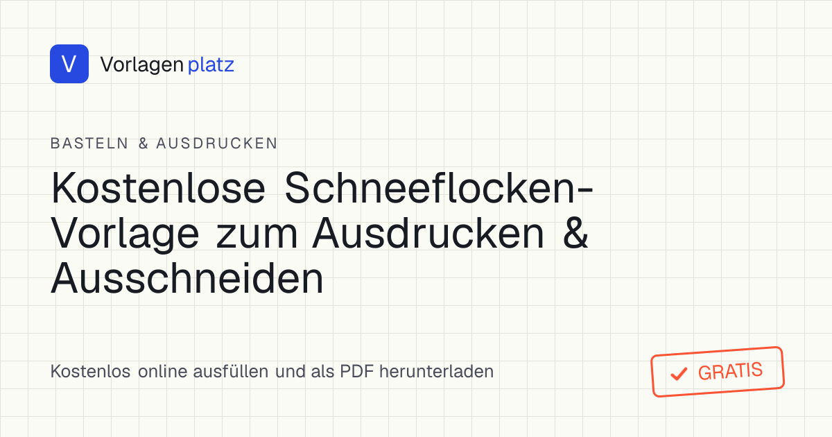 Schneeflocke Vorlage zum Ausdrucken und Ausschneiden – sechseckig-symmetrische Schneeflocken-Schablone mit Zentimeter-Größenangabe