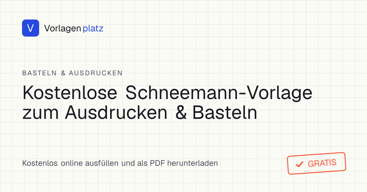 Schneemann Vorlage zum Ausdrucken und Ausschneiden – Schneemann-Schablone mit Nase und Knöpfen und Zentimeter-Größenangabe