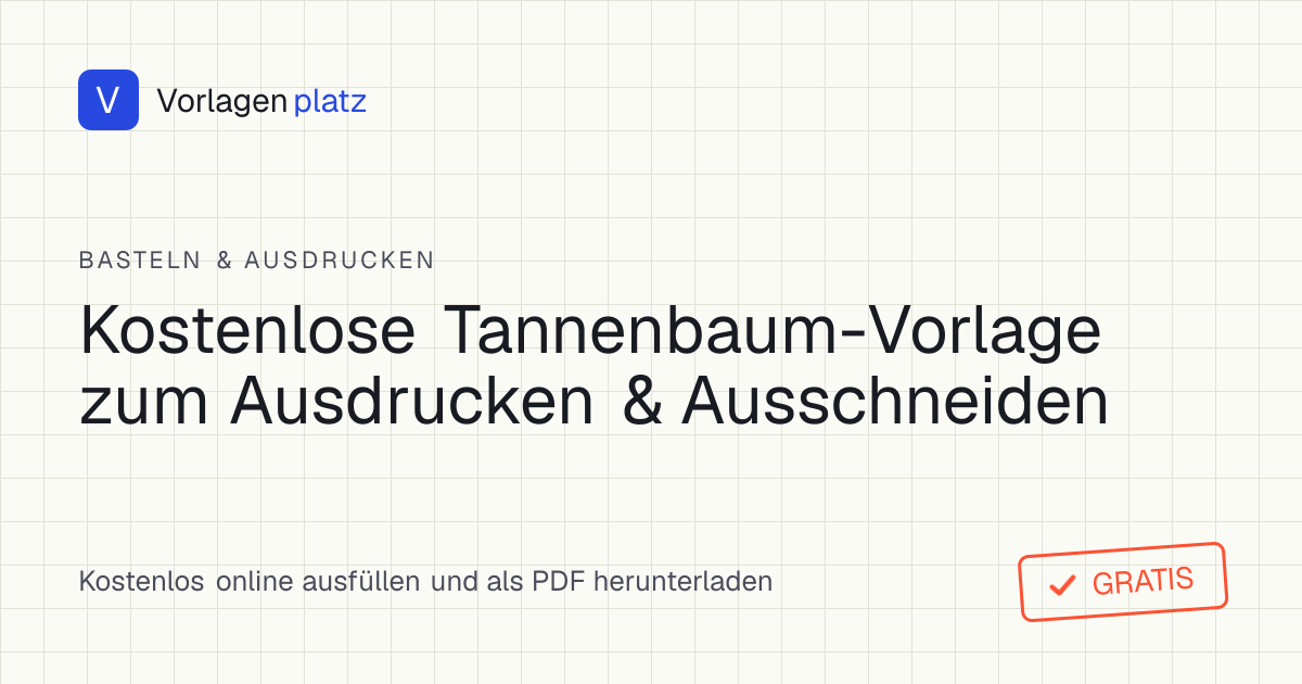 Tannenbaum Vorlage zum Ausdrucken und Ausschneiden – dreistufige Tannen-Schablone mit Stamm und Zentimeter-Größenangabe