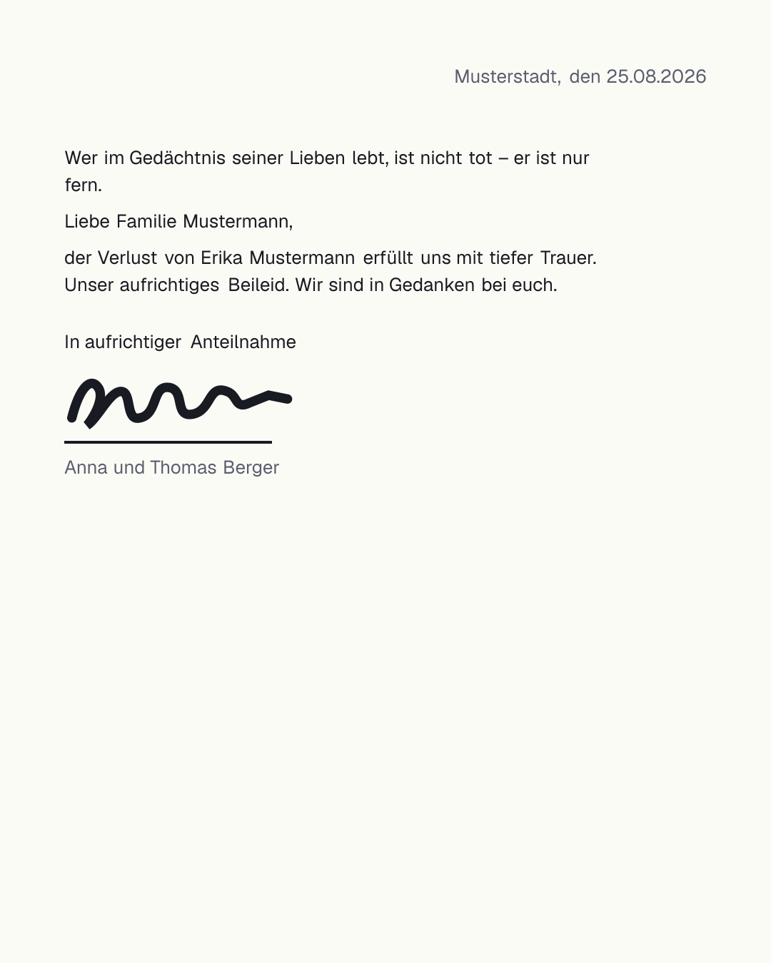 Trauerkarte schreiben – kostenlose Vorlage mit fertigen Kondolenztexten zum Ausfüllen und Ausdrucken als PDF